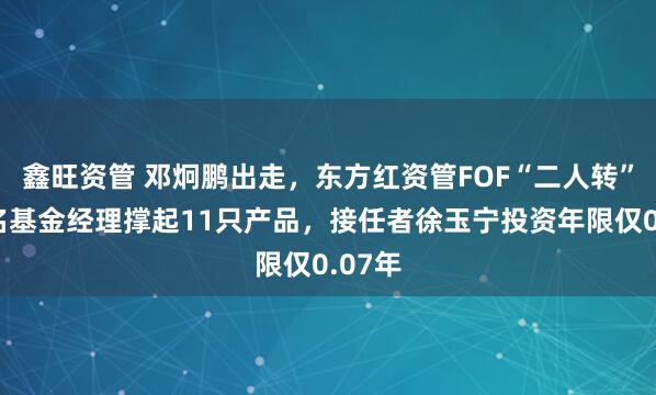 鑫旺资管 邓炯鹏出走,东方红资管FOF“二人转”:两名基金经理撑起11只产品,接任者徐玉宁投资年限仅0.07年
